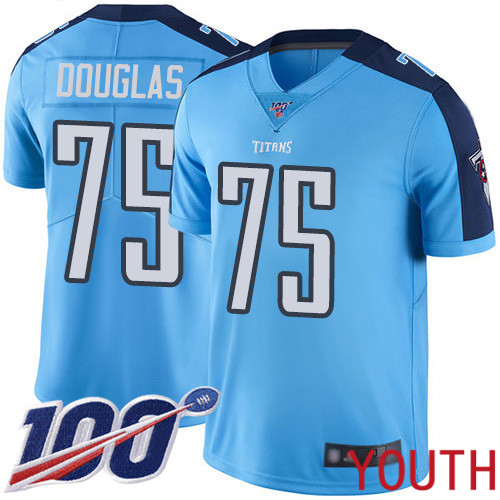 Tennessee Titans Limited Light Blue Youth Jamil Douglas Jersey NFL Football #75 100th Season Rush Vapor Untouchable->youth nfl jersey->Youth Jersey